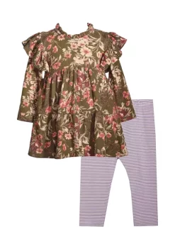 Brand new ๐คฉ Bonnie Jean Toddler ๐ง Girls Long Sleeve Floral Print Top and Leggings Set โค๏ธ