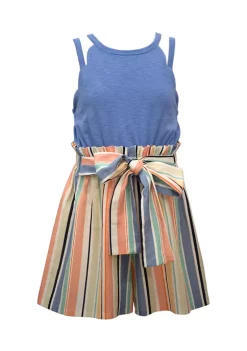 Buy 😍 Bonnie Jean 👧 Girls 7-16 Scallop Stripe Romper 👏