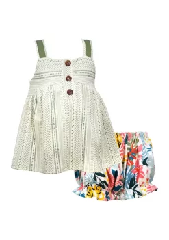 Brand new 𧨠Bonnie Jean Baby π§ Girls Sleeveless Tropical Shorts Set π