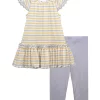 Budget 😉 Bonnie Jean 👧 Girls 4-6x Ribbed Flutter Sleeve Tunic and Leggings Set 💯