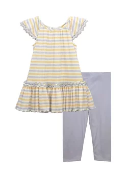 Budget 😉 Bonnie Jean 👧 Girls 4-6x Ribbed Flutter Sleeve Tunic and Leggings Set 💯 -Cheap Lars Amadeus Shop Belk 4253