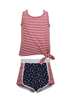 Coupon ✨ Bonnie Jean 👧 Girls 4-6x Stars and Stripes Shorts Set 😉