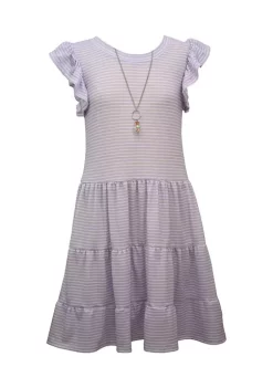 Cheapest 👍 Bonnie Jean 👧 Girls 4-6x Flutter Sleeve Striped Knit 👗 Dress 👍