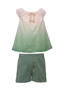 Budget โ Bonnie Jean ๐ง Girls 4-6x Dip Dye Short Set ๐งจ