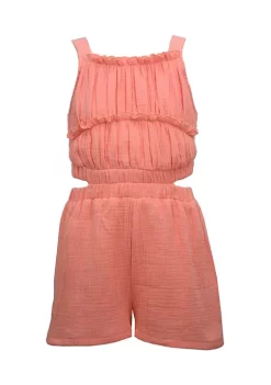 Best Sale 👏 Bonnie Jean 👧 Girls 4-6x Shirred Bodice Romper 🛒