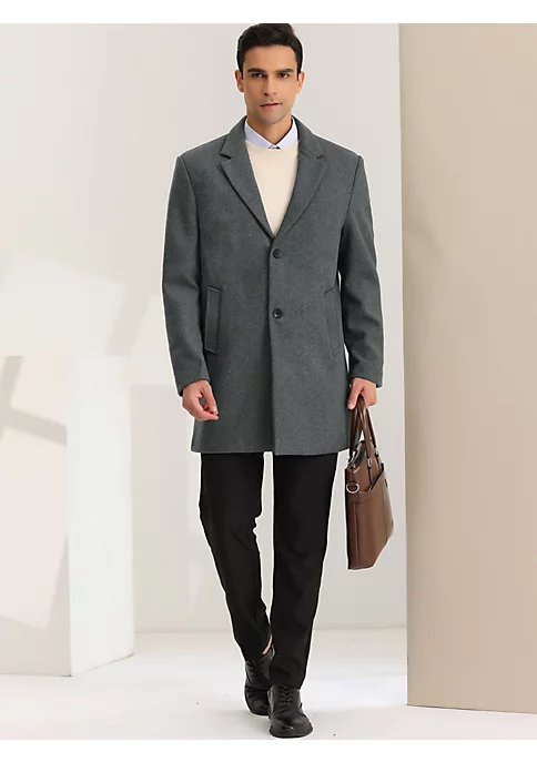 Promo ⭐ Lars Amadeus Men's Classic Trench Notched Lapel Single Breasted Winter Long 🧥 Coat 🤩 3 Promo ⭐ Lars Amadeus Men's Classic Trench Notched Lapel Single Breasted Winter Long 🧥 Coat 🤩 - Image 3