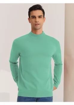 Outlet 😀 Lars Amadeus Men's Mock Neck Sweater Solid Color Classic Long Sleeves Knit Pullover 🧨 -Cheap Lars Amadeus Shop Belk 495