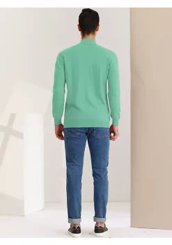 Outlet 😀 Lars Amadeus Men's Mock Neck Sweater Solid Color Classic Long Sleeves Knit Pullover 🧨 -Cheap Lars Amadeus Shop Belk 497