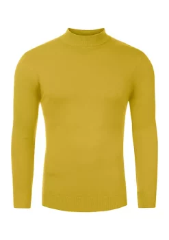 Outlet 😀 Lars Amadeus Men's Mock Neck Sweater Solid Color Classic Long Sleeves Knit Pullover 🧨 -Cheap Lars Amadeus Shop Belk 498