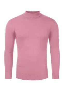 Outlet 😀 Lars Amadeus Men's Mock Neck Sweater Solid Color Classic Long Sleeves Knit Pullover 🧨 -Cheap Lars Amadeus Shop Belk 499