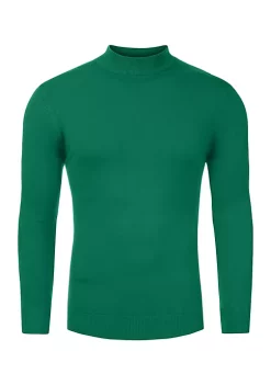 Outlet 😀 Lars Amadeus Men's Mock Neck Sweater Solid Color Classic Long Sleeves Knit Pullover 🧨 -Cheap Lars Amadeus Shop Belk 501