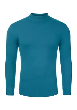 Outlet 😀 Lars Amadeus Men's Mock Neck Sweater Solid Color Classic Long Sleeves Knit Pullover 🧨 -Cheap Lars Amadeus Shop Belk 503
