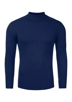 Outlet 😀 Lars Amadeus Men's Mock Neck Sweater Solid Color Classic Long Sleeves Knit Pullover 🧨 -Cheap Lars Amadeus Shop Belk 505