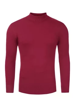 Outlet 😀 Lars Amadeus Men's Mock Neck Sweater Solid Color Classic Long Sleeves Knit Pullover 🧨 -Cheap Lars Amadeus Shop Belk 506