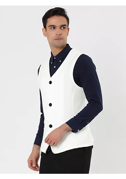 Buy ๐ Lars Amadeus Men's V Neck Vests Sleeveless Pockets Button Up Casual Vest ๐งจ 2 Buy ๐ Lars Amadeus Men's V Neck Vests Sleeveless Pockets Button Up Casual Vest ๐งจ - Image 2