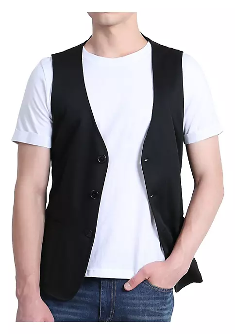 Buy ๐ Lars Amadeus Men's V Neck Vests Sleeveless Pockets Button Up Casual Vest ๐งจ 8 Buy ๐ Lars Amadeus Men's V Neck Vests Sleeveless Pockets Button Up Casual Vest ๐งจ - Image 8