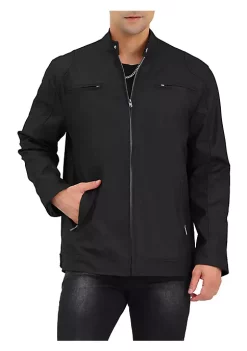 Cheap ⌛ Lars Amadeus Men's Faux Leather Jacket Stand Collar Zip Up Motorcycle Biker Jackets 🔔