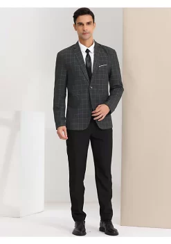 Brand new 🎉 Lars Amadeus Men's Plaid Blazer Lapel Collar Slim Fit Checked Print Sport 🧥 Coats 😉 -Cheap Lars Amadeus Shop Belk 538