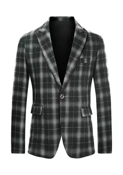 Brand new 🎉 Lars Amadeus Men's Plaid Blazer Lapel Collar Slim Fit Checked Print Sport 🧥 Coats 😉 -Cheap Lars Amadeus Shop Belk 543