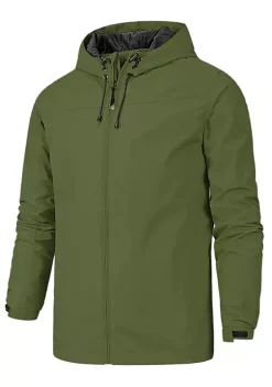 Best Pirce 😍 Lars Amadeus Men's Hoodie Windbreaker Sports Hiking Cycling Outdoor Drawstring Zipper Anorak Jackets Outerwear ✨