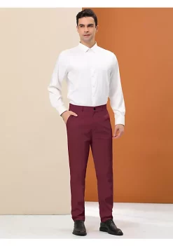 Deals 😍 Lars Amadeus Men's 👗 Dress Trousers Solid Color Flat Front Skinny Business Pants 👍 -Cheap Lars Amadeus Shop Belk 567