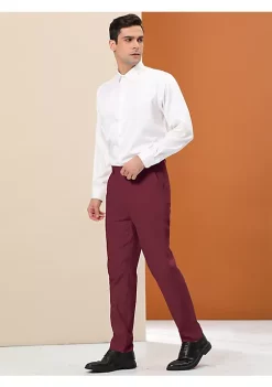 Deals 😍 Lars Amadeus Men's 👗 Dress Trousers Solid Color Flat Front Skinny Business Pants 👍 -Cheap Lars Amadeus Shop Belk 568