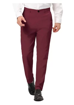 Deals 😍 Lars Amadeus Men's 👗 Dress Trousers Solid Color Flat Front Skinny Business Pants 👍 -Cheap Lars Amadeus Shop Belk 572