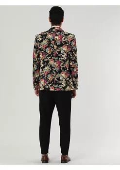 Promo 🧨 Lars Amadeus Men's Suit Blazer Slim Fit Floral Printed One Button Prom Jacket Sport 🧥 Coat 🔥 -Cheap Lars Amadeus Shop Belk 579