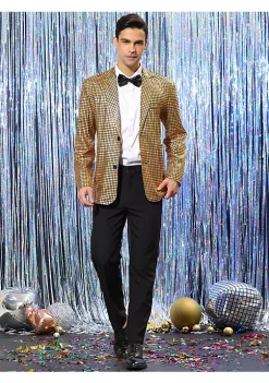 Hot Sale 🔥 Lars Amadeus Men's Sequin Blazer Slim Fit Two Button Disco Party Metallic Sports 🧥 Coat 🎁 -Cheap Lars Amadeus Shop Belk 586