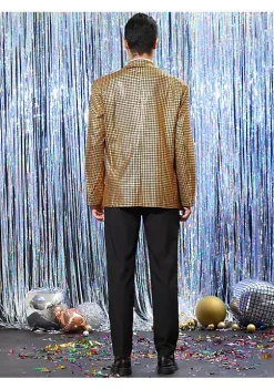 Hot Sale 🔥 Lars Amadeus Men's Sequin Blazer Slim Fit Two Button Disco Party Metallic Sports 🧥 Coat 🎁 -Cheap Lars Amadeus Shop Belk 588