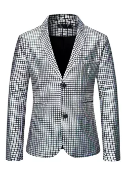 Hot Sale 🔥 Lars Amadeus Men's Sequin Blazer Slim Fit Two Button Disco Party Metallic Sports 🧥 Coat 🎁 -Cheap Lars Amadeus Shop Belk 590