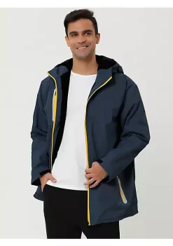 Deals 😉 Lars Amadeus Men's Windbreaker Fleece Lined Drawstring Hoodie Zipper Hiking Outdoor Jackets 🤩 -Cheap Lars Amadeus Shop Belk 594