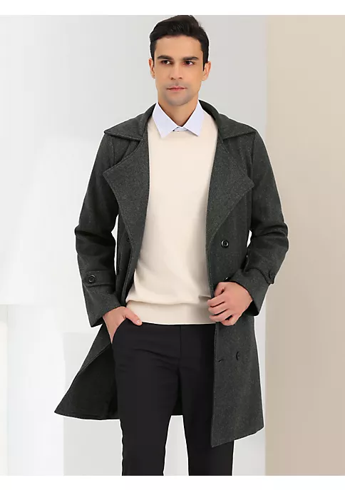 Hot Sale ✔️ Lars Amadeus Men's Winter Overcoat Double Breasted Lapel Collar Long Pea 🧥 Coat 🔔 2 Hot Sale ✔️ Lars Amadeus Men's Winter Overcoat Double Breasted Lapel Collar Long Pea 🧥 Coat 🔔 - Image 2