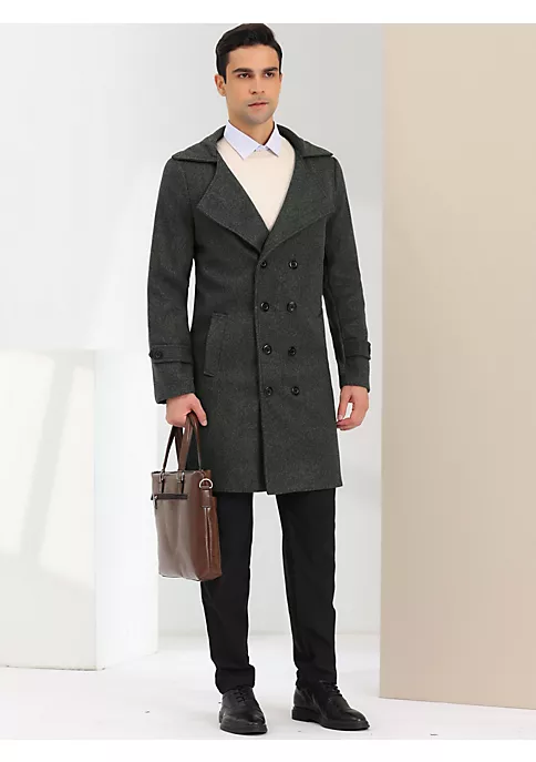 Hot Sale ✔️ Lars Amadeus Men's Winter Overcoat Double Breasted Lapel Collar Long Pea 🧥 Coat 🔔 4 Hot Sale ✔️ Lars Amadeus Men's Winter Overcoat Double Breasted Lapel Collar Long Pea 🧥 Coat 🔔 - Image 4
