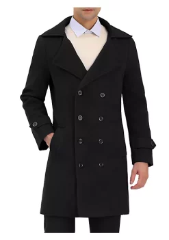 Hot Sale ✔️ Lars Amadeus Men's Winter Overcoat Double Breasted Lapel Collar Long Pea 🧥 Coat 🔔 14 Hot Sale ✔️ Lars Amadeus Men's Winter Overcoat Double Breasted Lapel Collar Long Pea 🧥 Coat 🔔 -Cheap Lars Amadeus Shop Belk 605