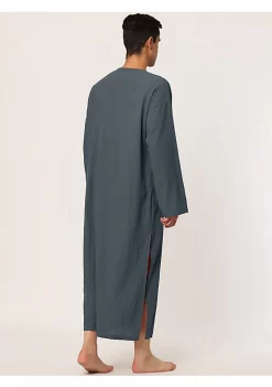 Flash Sale 🎉 Lars Amadeus Men's Nightshirt Cotton Sleep 👚 Shirt Side Split Long Gown with Pockets 🔥 -Cheap Lars Amadeus Shop Belk 612