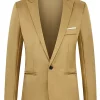 Outlet 🧨 Lars Amadeus Men's Formal Slim Fit Blazer Single Breasted One Button 👗 Dress Suit Sports 🧥 Coat 😉