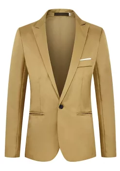 Outlet 🧨 Lars Amadeus Men's Formal Slim Fit Blazer Single Breasted One Button 👗 Dress Suit Sports 🧥 Coat 😉