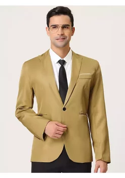 Outlet 🧨 Lars Amadeus Men's Formal Slim Fit Blazer Single Breasted One Button 👗 Dress Suit Sports 🧥 Coat 😉 -Cheap Lars Amadeus Shop Belk 675