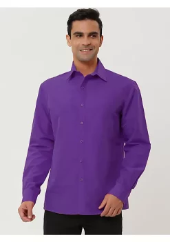 Hot Sale 🔔 Lars Amadeus Men's 👗 Dress 👚 Shirt Regular Fit Long Sleeves Button Down Prom Solid 👚 Shirt 💯 -Cheap Lars Amadeus Shop Belk 688