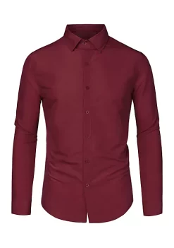 Hot Sale 🔔 Lars Amadeus Men's 👗 Dress 👚 Shirt Regular Fit Long Sleeves Button Down Prom Solid 👚 Shirt 💯 -Cheap Lars Amadeus Shop Belk 692