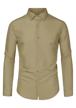 Hot Sale 🔔 Lars Amadeus Men's 👗 Dress 👚 Shirt Regular Fit Long Sleeves Button Down Prom Solid 👚 Shirt 💯 -Cheap Lars Amadeus Shop Belk 697