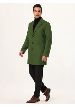 Promo ⌛ Lars Amadeus Men's Trench 🧥 Coat Slim Fit Winter Notched Lapel Single Breasted Long Jacket Overcoat 🤩 -Cheap Lars Amadeus Shop Belk 701