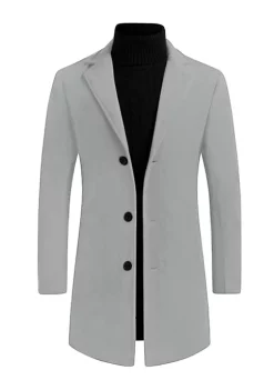 Promo ⌛ Lars Amadeus Men's Trench 🧥 Coat Slim Fit Winter Notched Lapel Single Breasted Long Jacket Overcoat 🤩 -Cheap Lars Amadeus Shop Belk 703