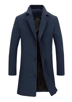 Promo ⌛ Lars Amadeus Men's Trench 🧥 Coat Slim Fit Winter Notched Lapel Single Breasted Long Jacket Overcoat 🤩 -Cheap Lars Amadeus Shop Belk 705