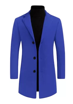 Promo ⌛ Lars Amadeus Men's Trench 🧥 Coat Slim Fit Winter Notched Lapel Single Breasted Long Jacket Overcoat 🤩 -Cheap Lars Amadeus Shop Belk 706