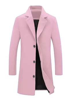 Promo ⌛ Lars Amadeus Men's Trench 🧥 Coat Slim Fit Winter Notched Lapel Single Breasted Long Jacket Overcoat 🤩 -Cheap Lars Amadeus Shop Belk 710