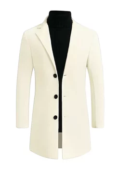 Promo ⌛ Lars Amadeus Men's Trench 🧥 Coat Slim Fit Winter Notched Lapel Single Breasted Long Jacket Overcoat 🤩 -Cheap Lars Amadeus Shop Belk 711