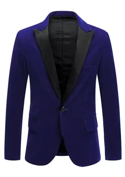 Best Pirce ⭐ Lars Amadeus Men's Velvet Blazer One Button Party Prom Tuxedo Dinner Suit Jacket Sports 🧥 Coat 🔔