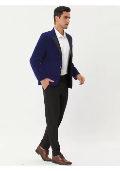 Best Pirce ⭐ Lars Amadeus Men's Velvet Blazer One Button Party Prom Tuxedo Dinner Suit Jacket Sports 🧥 Coat 🔔 -Cheap Lars Amadeus Shop Belk 715
